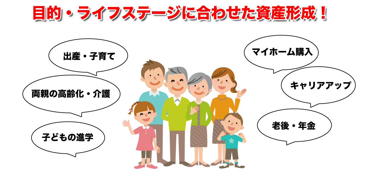 目的・ライフステージに合わせた資産形成！